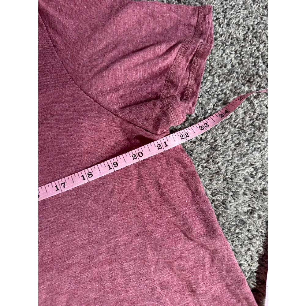 Jessica Simpson V-Neck Tee Women XL‎ Pink Heathered Short Sleeve Relaxed Soft